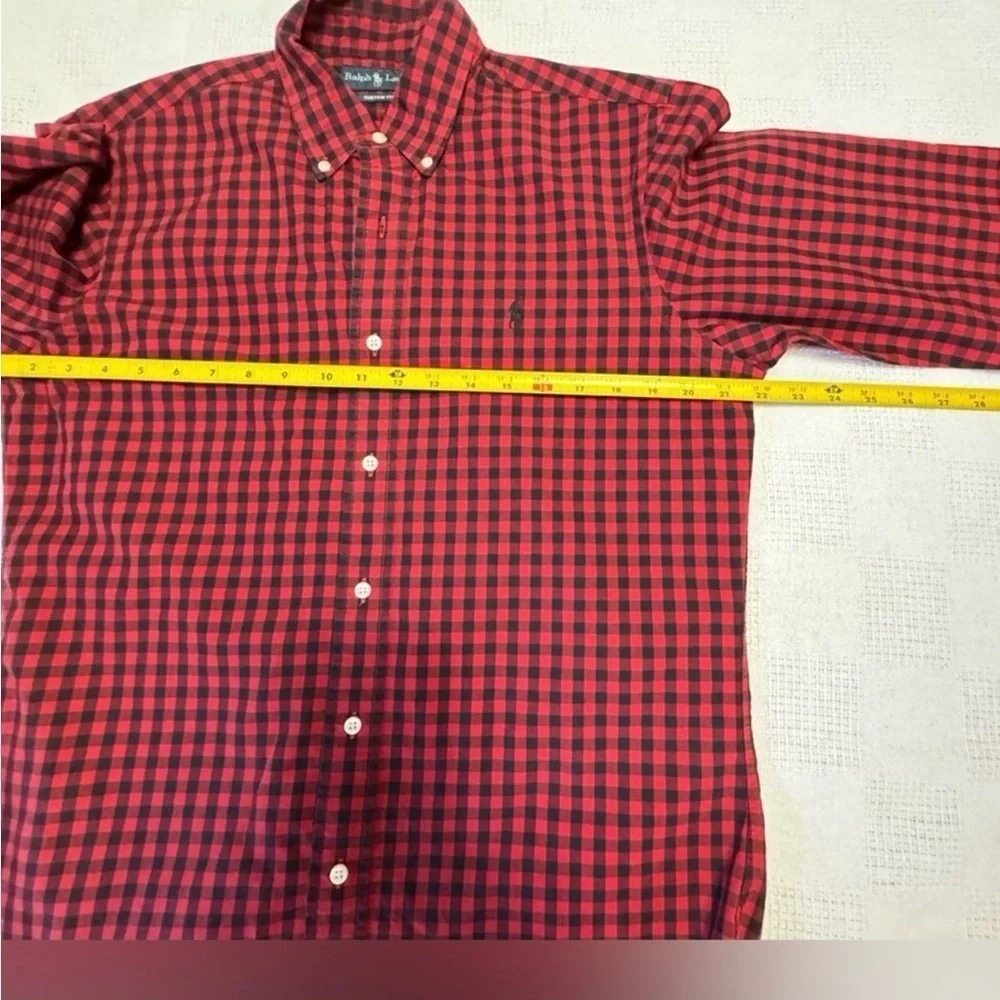 Polo Ralph Lauren Red and Black Plaid Men's Shirt CUSTOM FIT